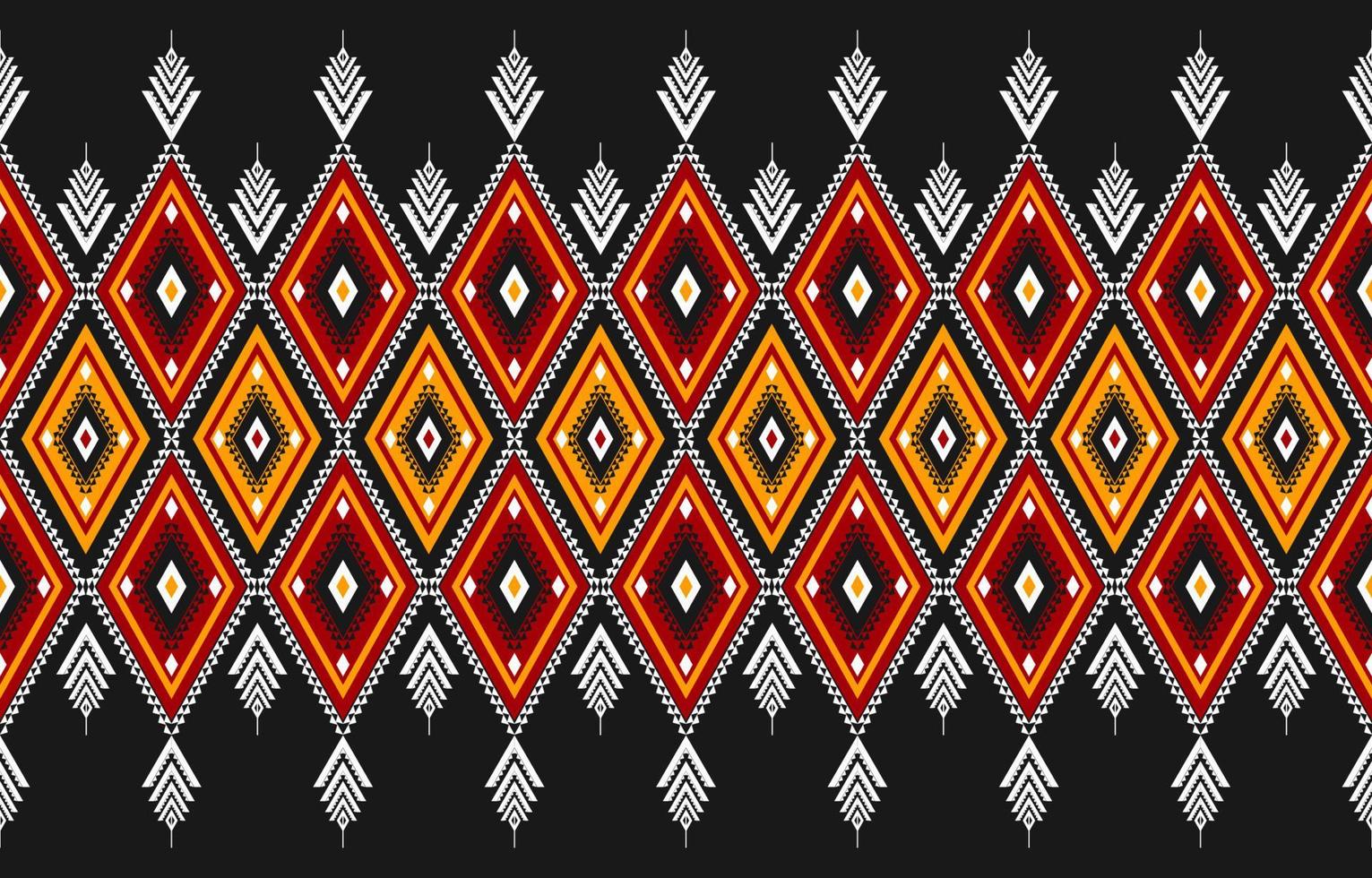 Carpet ethnic pattern art. Geometric seamless pattern in tribal. Fabric Mexican style. vector