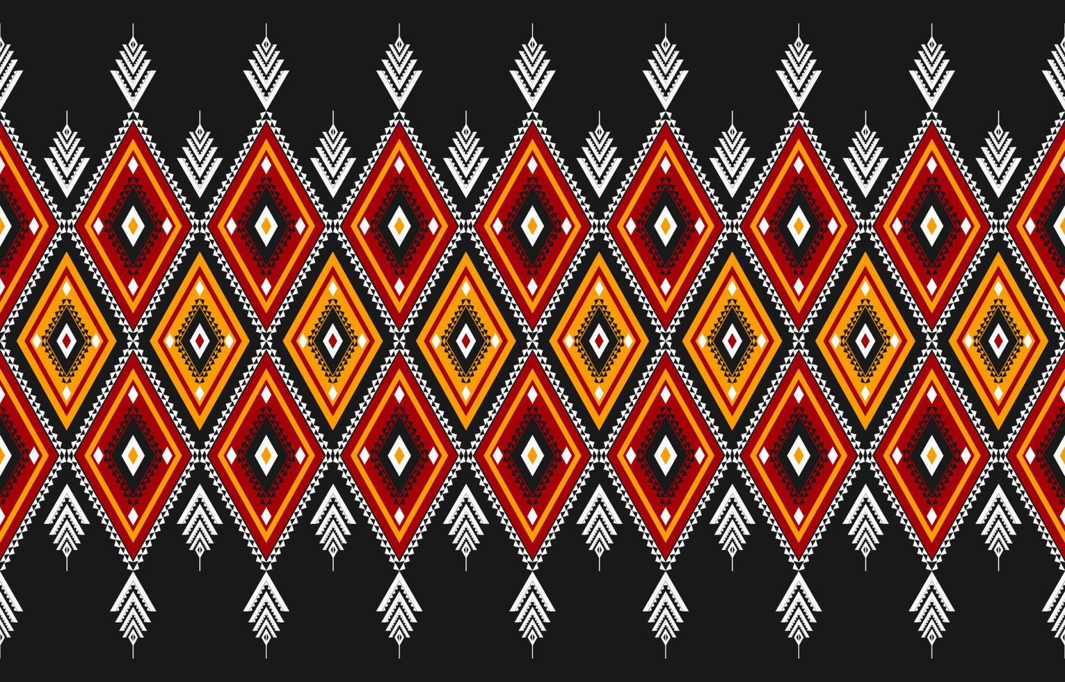 Carpet ethnic pattern art. Geometric seamless pattern in tribal. Fabric Mexican style. vector