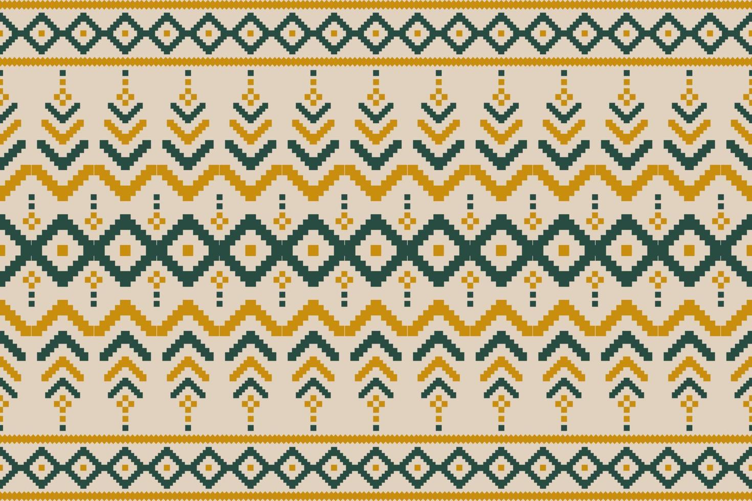 Carpet ethnic ikat art. Geometric seamless pattern in tribal. Fabric Mexican style. vector