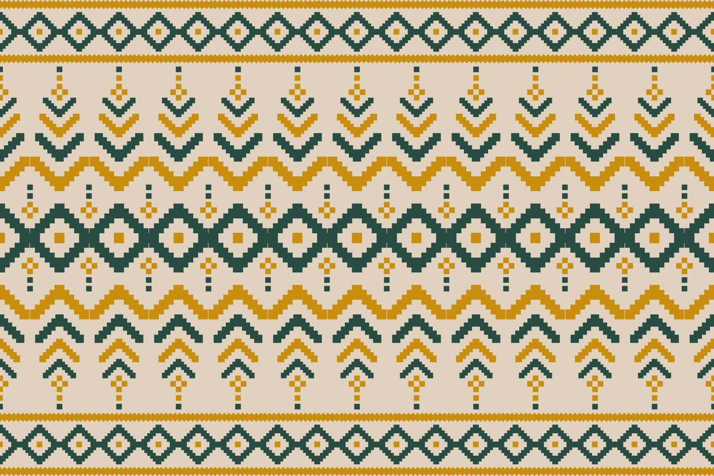 Carpet ethnic ikat art. Geometric seamless pattern in tribal. Fabric Mexican style. vector