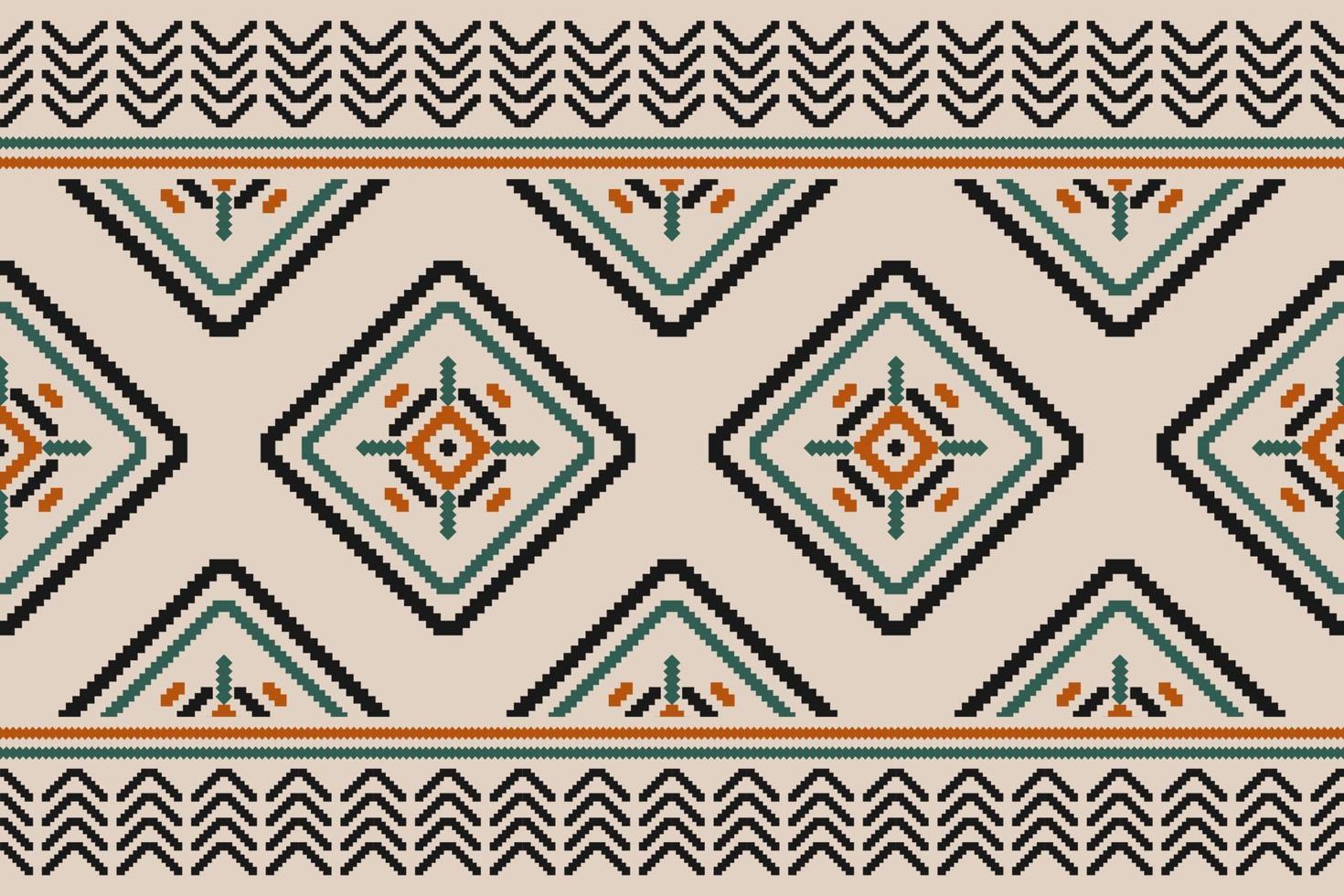 Carpet ethnic pattern art. Ikat ethnic seamless pattern in tribal. vector