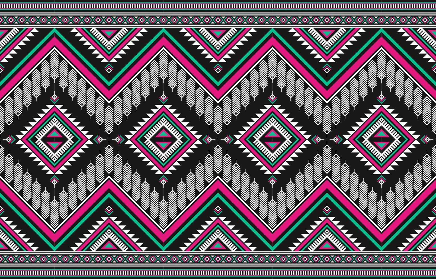 Carpet ethnic Aztec art. Geometric seamless pattern in tribal. Fabric Mexican style. vector