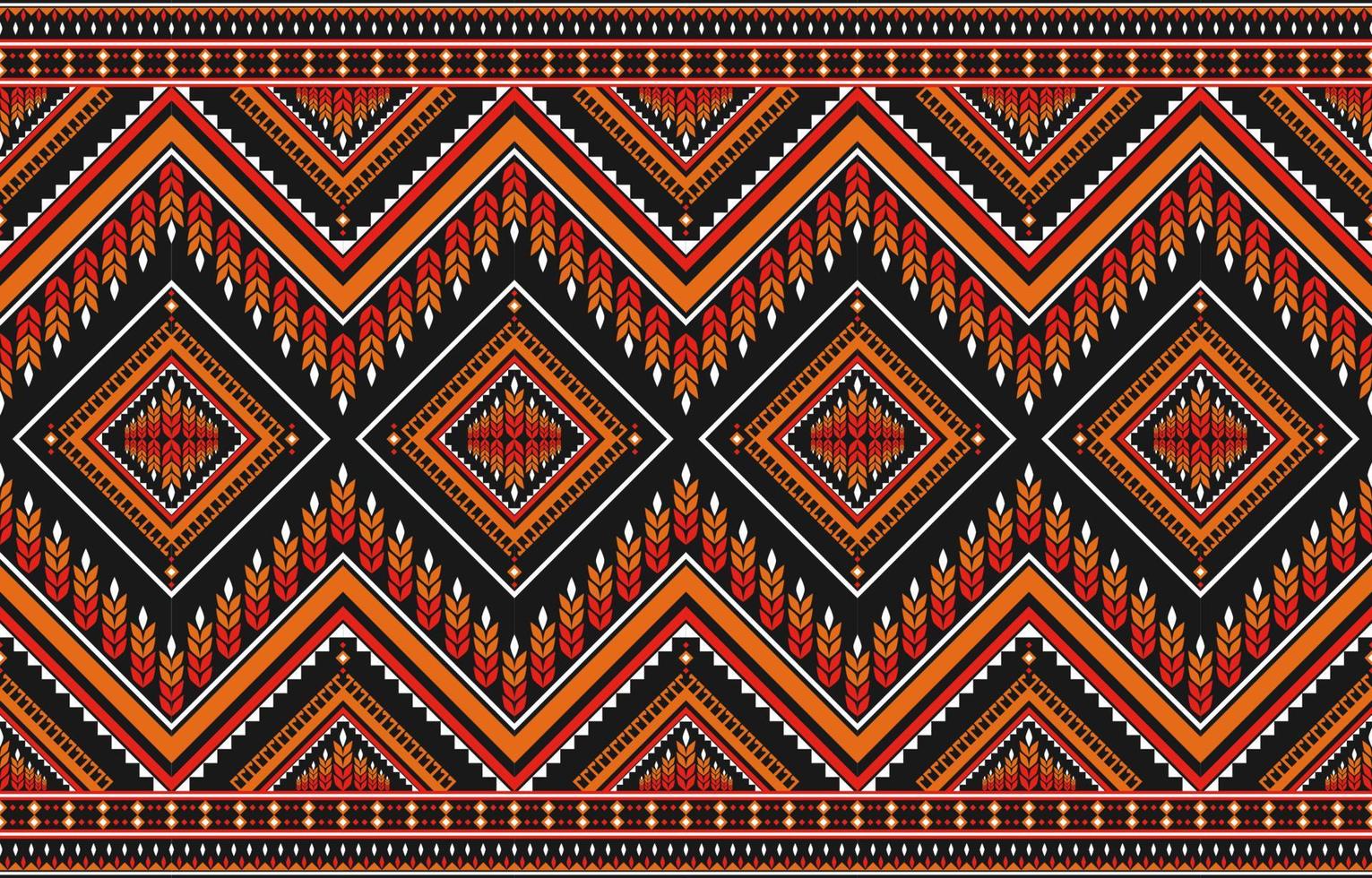 Carpet ethnic Aztec art. Geometric seamless pattern in tribal. Fabric Mexican style. vector