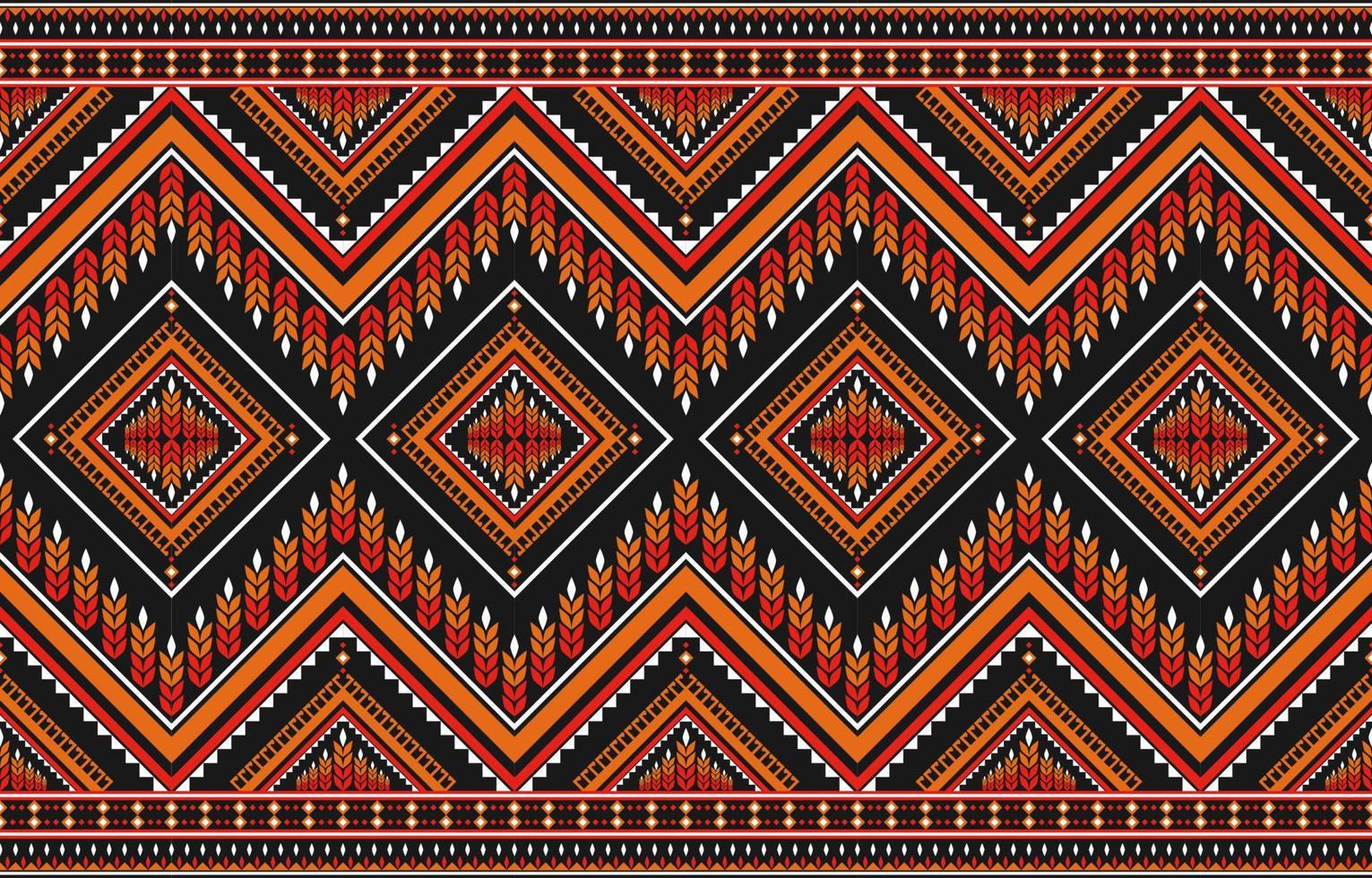 Carpet ethnic Aztec art. Geometric seamless pattern in tribal. Fabric Mexican style. vector