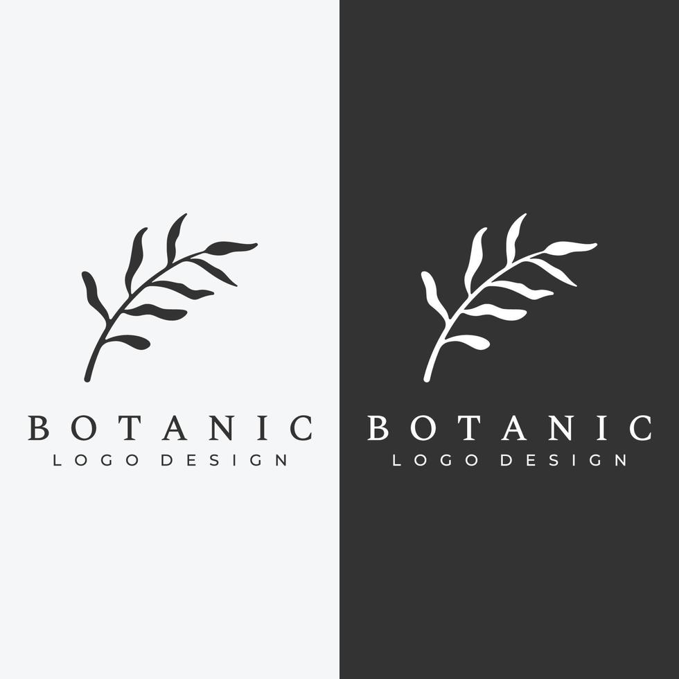 diseño de vector de plantilla orgánica de logotipo botánico natural con hojas, flores, tallos. con contorno minimalista, elegante.adecuado para belleza, placa, boda y negocios.