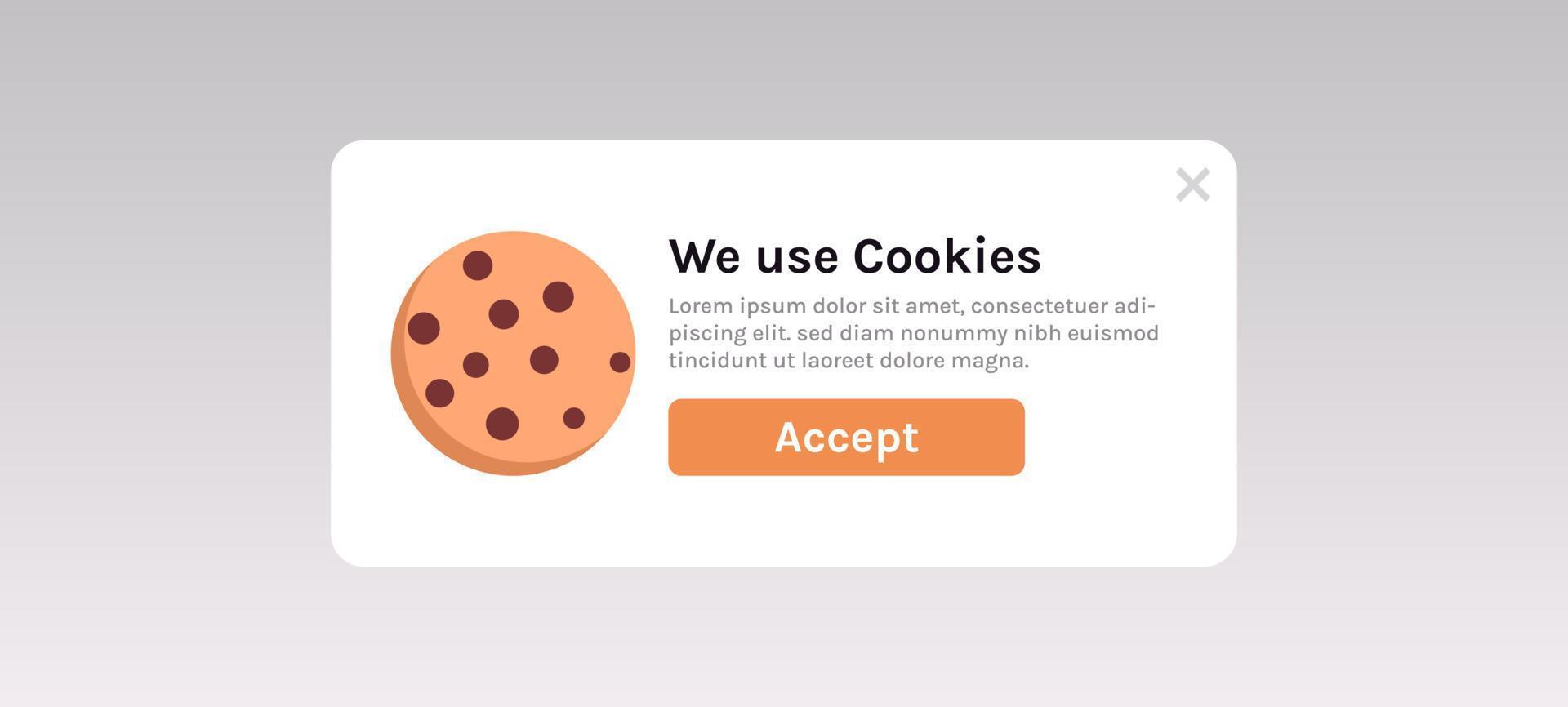 Protection of personal data information cookie and internet web page we use cookies policy concept flat vector illustration.