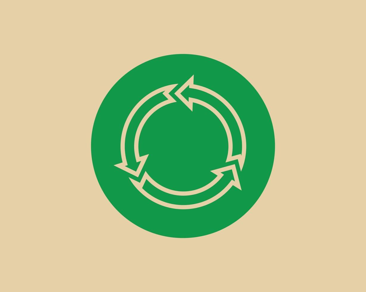 Recycle waste symbol and green arrow logo web icon concept flat vector illustration.