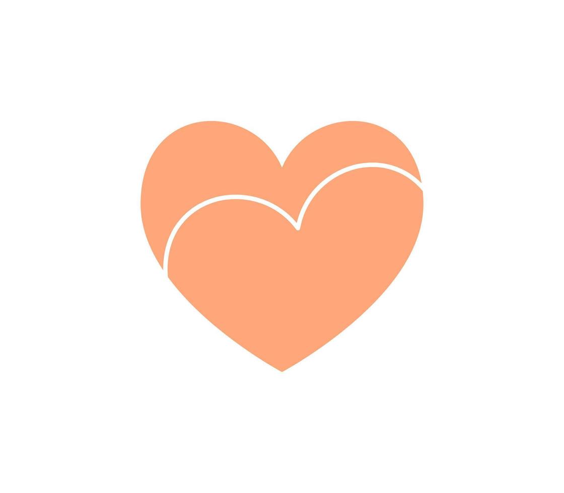 Heart icon and happy symbol simple shape concept flat vector illustration.