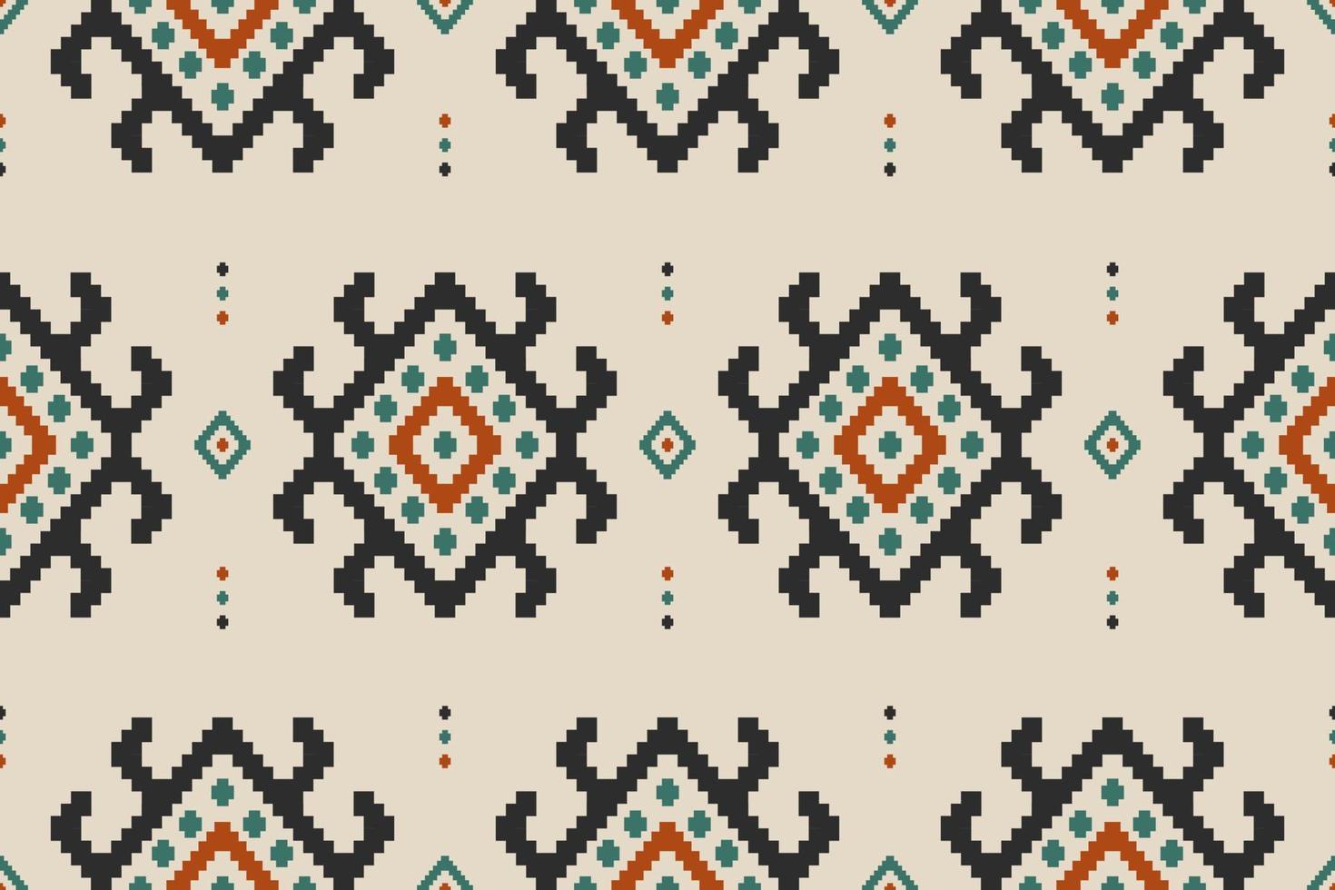 Abstract ethnic ikat art. Geometric seamless pattern in tribal. Fabric Indian style. vector