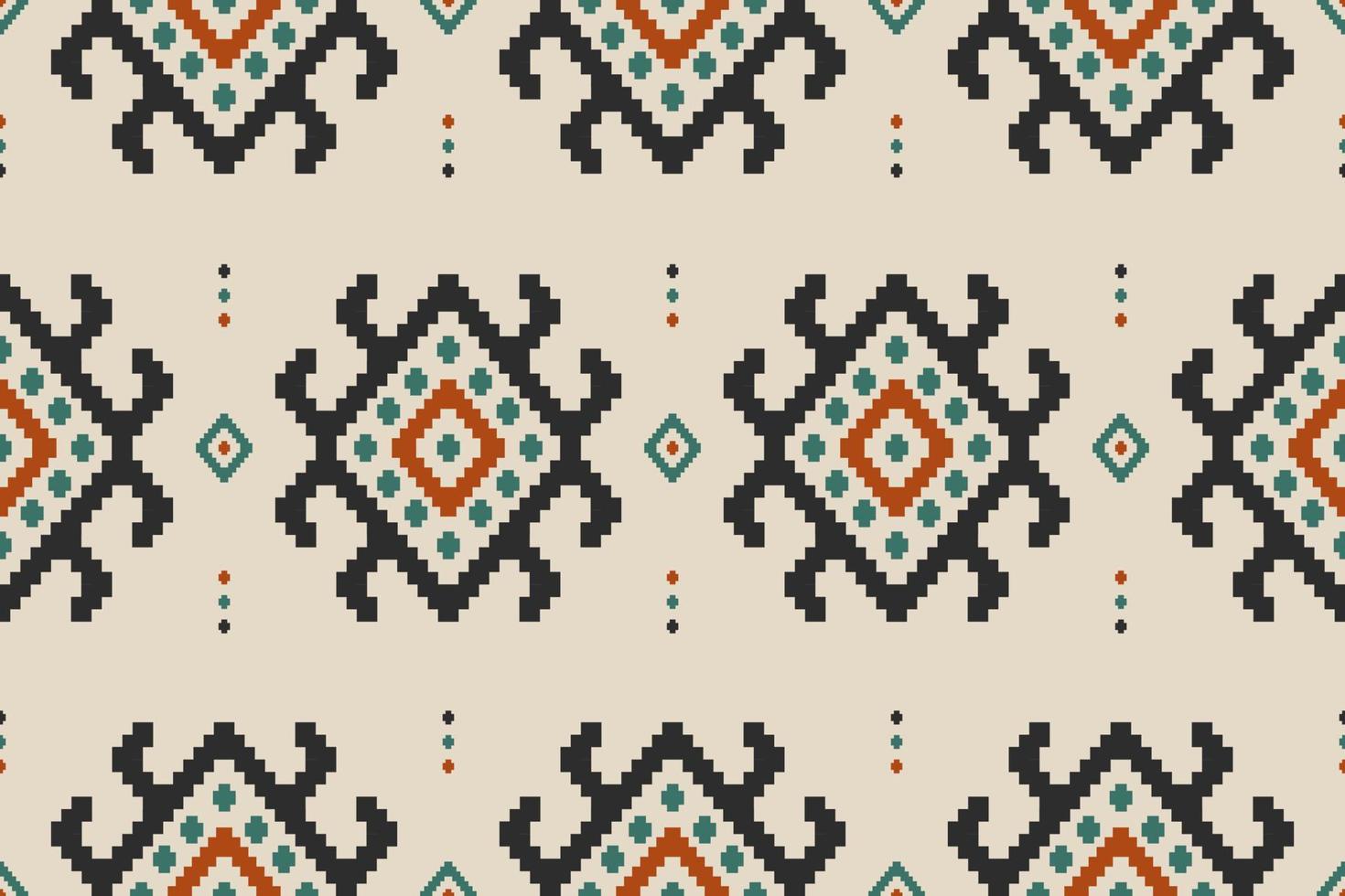 Abstract ethnic ikat art. Geometric seamless pattern in tribal. Fabric Indian style. vector