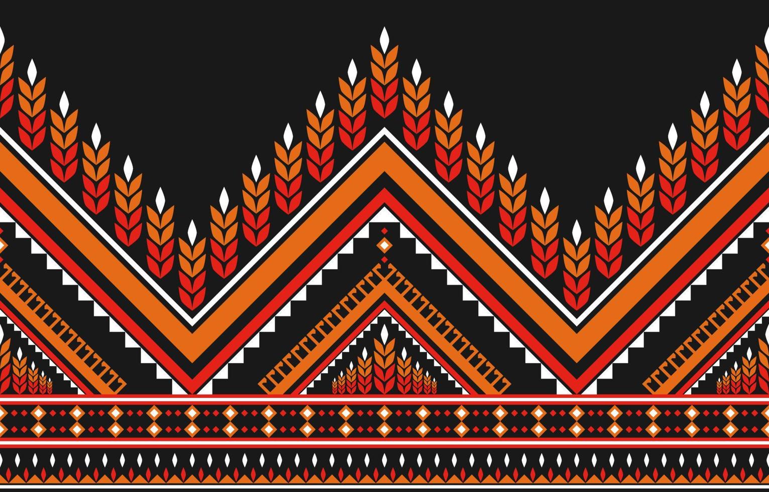 Abstract ethnic Aztec art. Geometric seamless pattern in tribal. Border decoration. vector