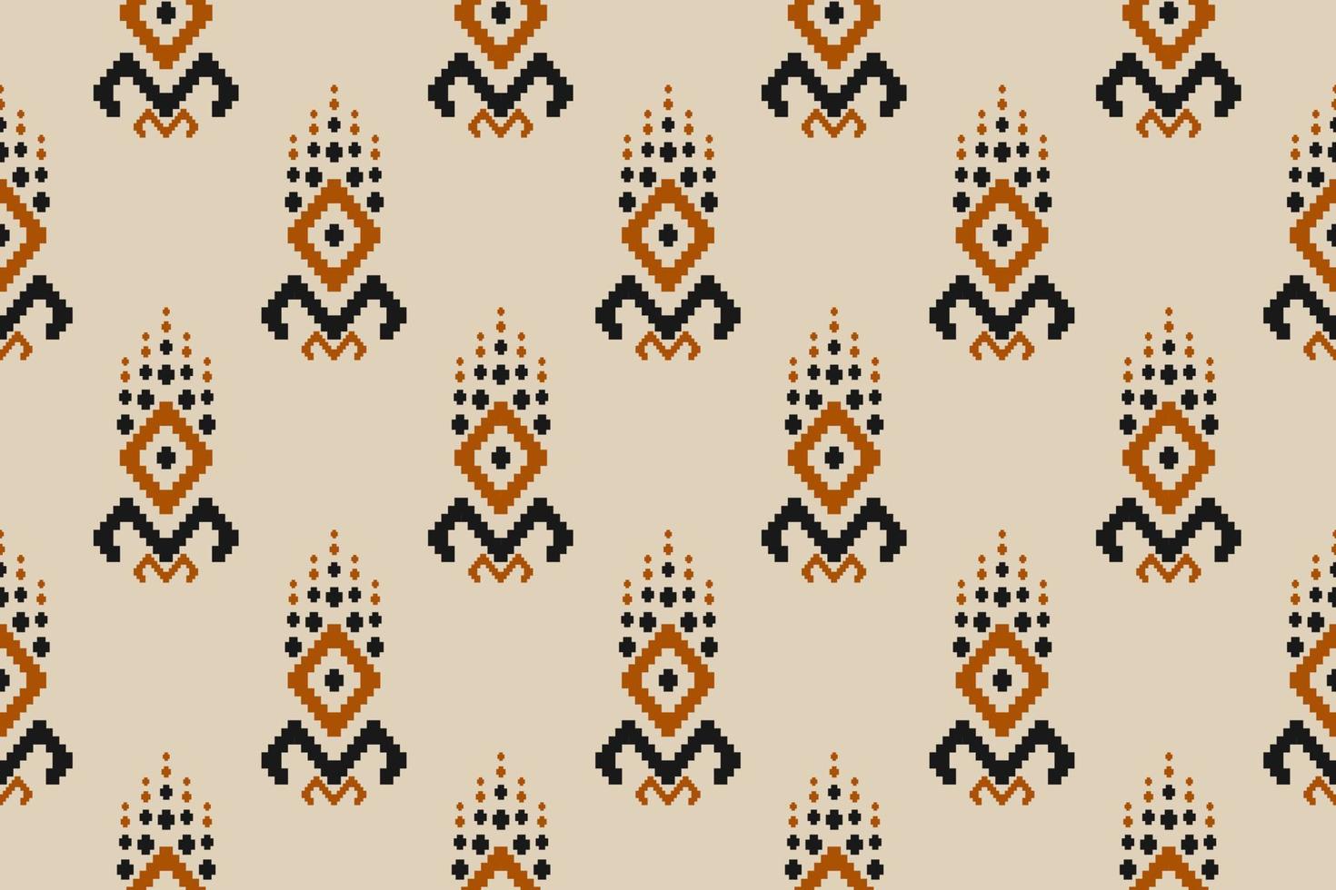Beautiful ethnic ikat art. Geometric seamless pattern in tribal. Fabric Indian style. vector