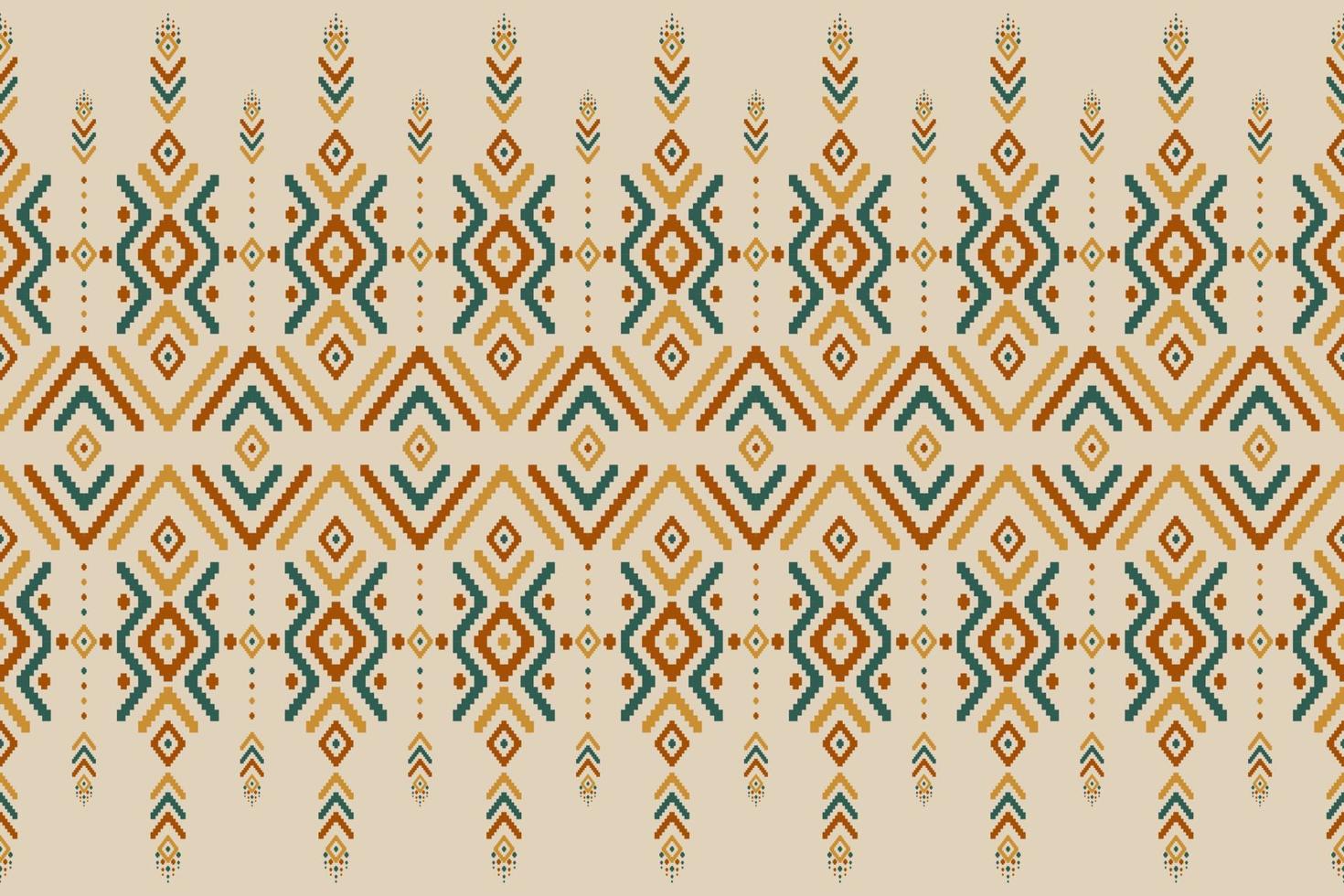 Carpet ethnic ikat art. Geometric seamless pattern in tribal. Fabric Indian style. vector