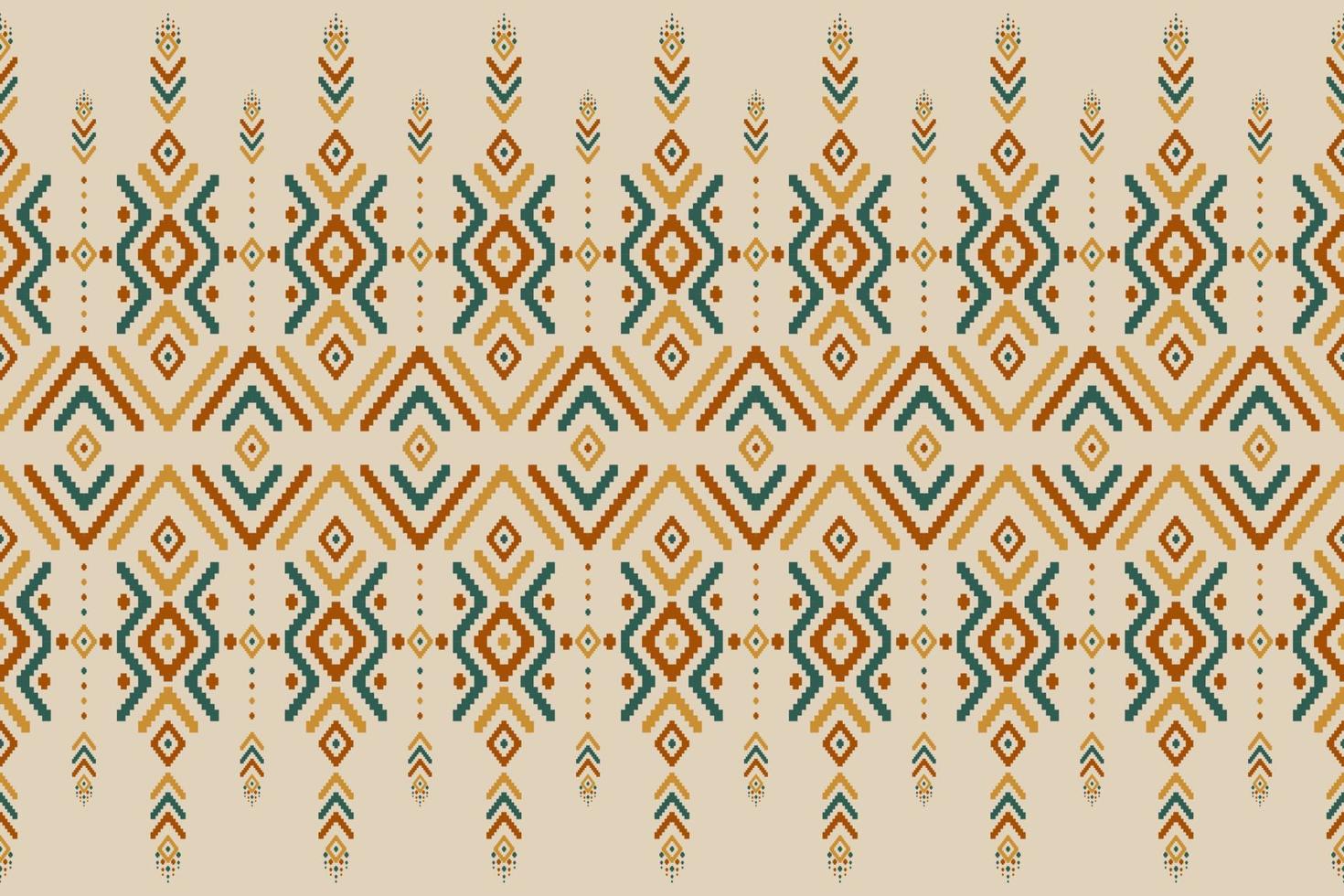 Carpet ethnic ikat art. Geometric seamless pattern in tribal. Fabric Indian style. vector