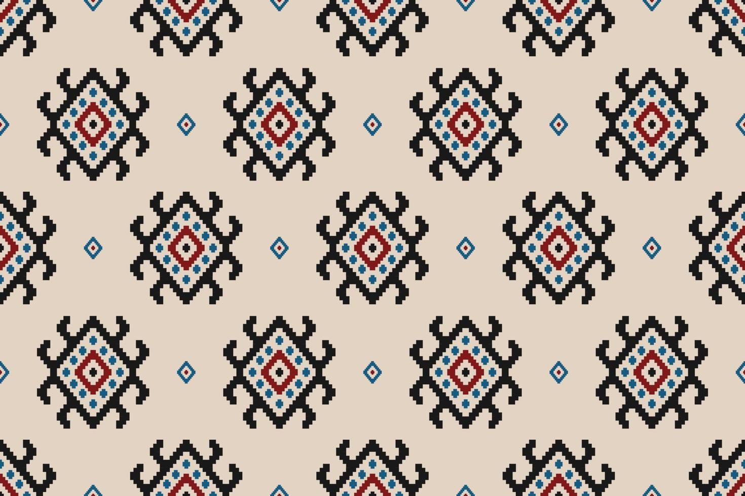 Fabric ethnic oriental pattern. Ethnic ikat seamless pattern in tribal. vector