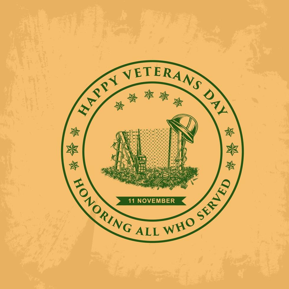 veterans days template sign vector