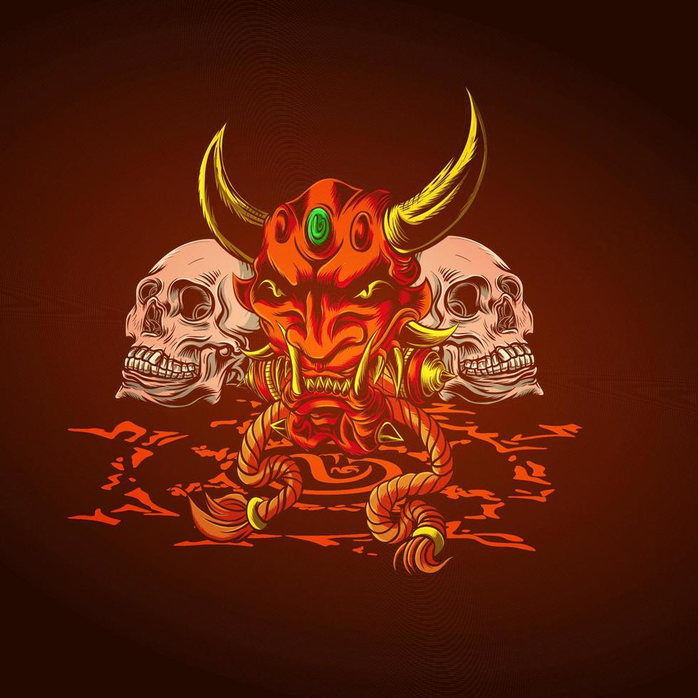 devil skull  character vector template