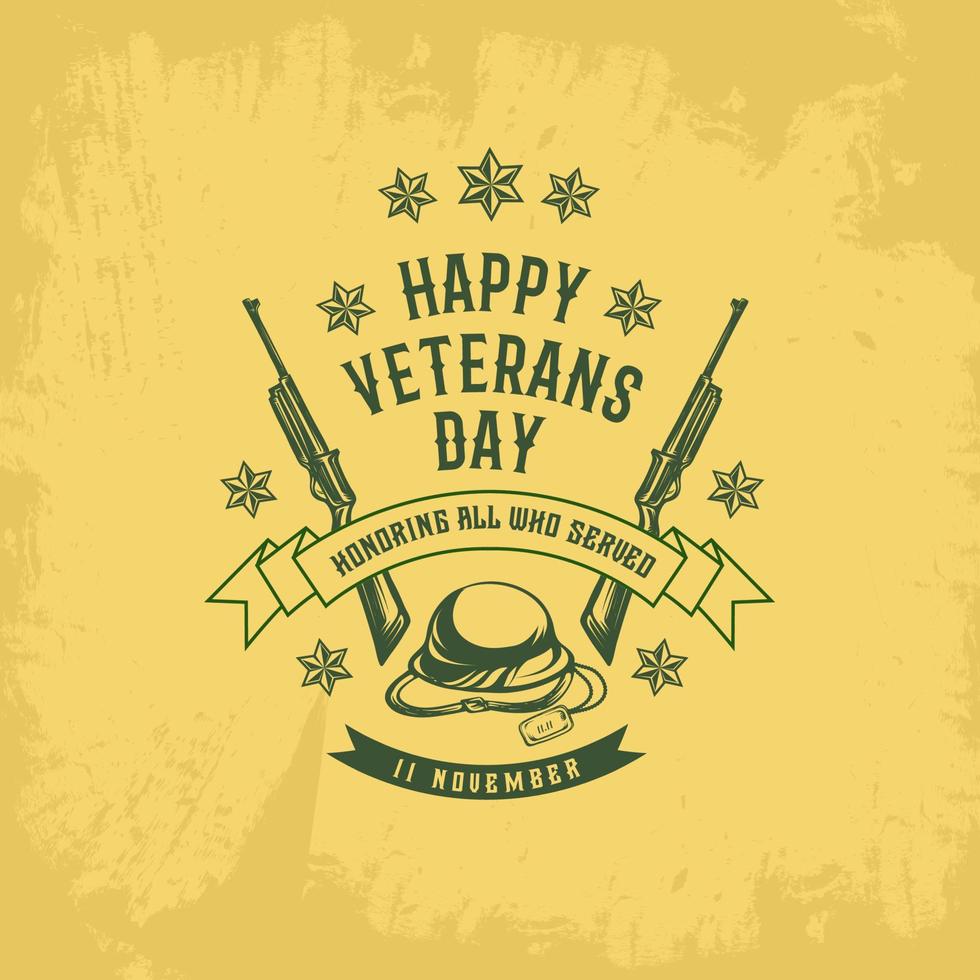 veterans days template vintage style vector