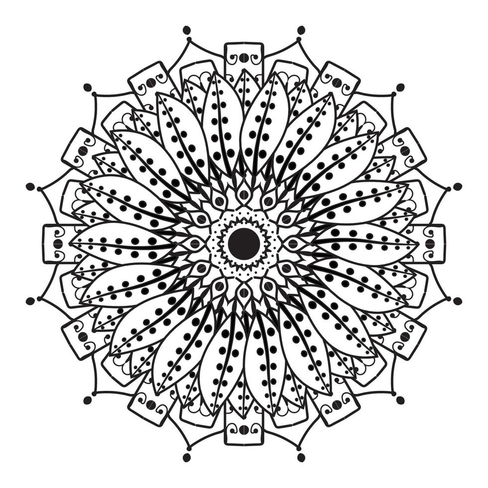 patrón circular en forma de mandala para henna, mehndi, tatuaje, decoración. adorno decorativo en estilo étnico oriental. página de libro para colorear. vector