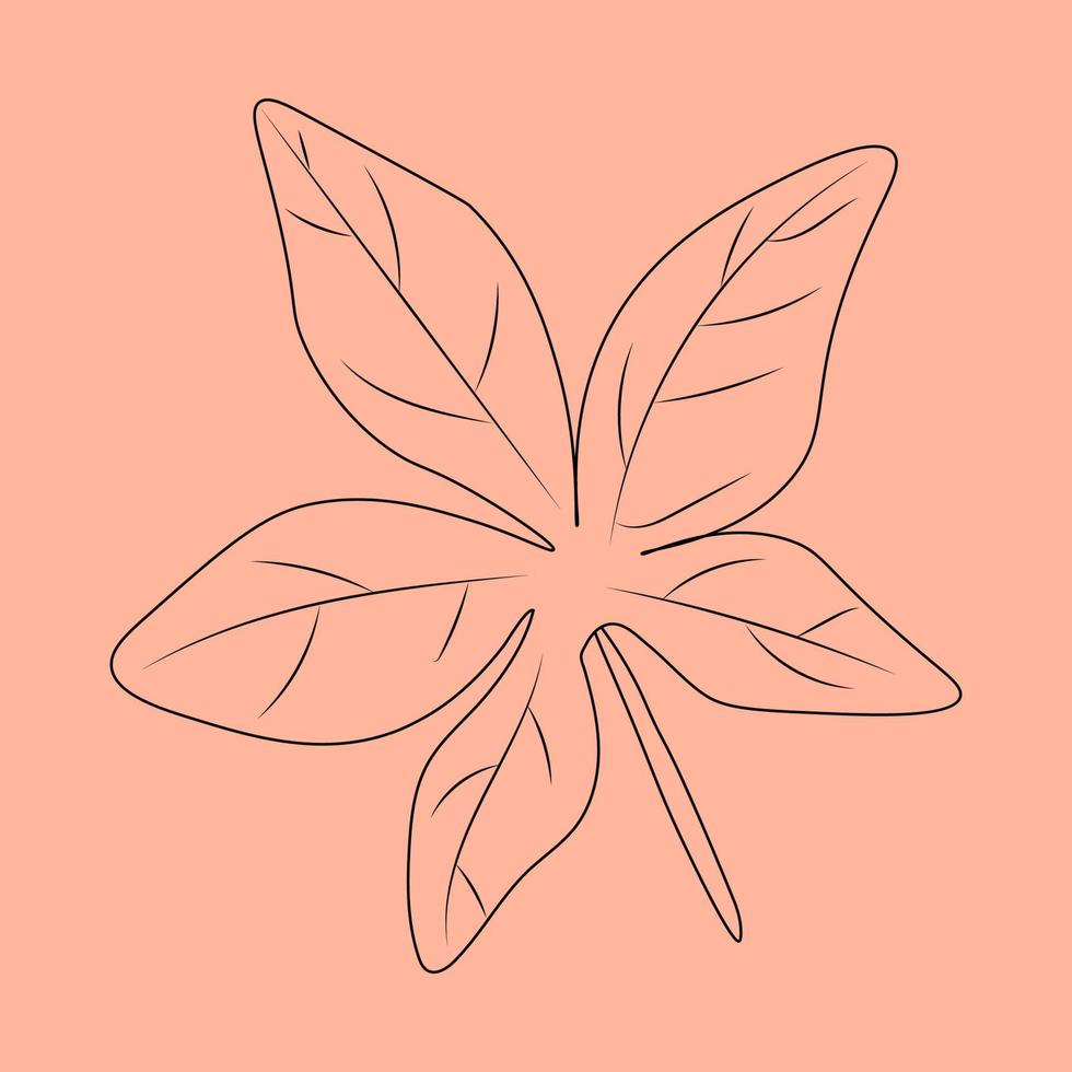 Set of hand drawn leaf outlines. Vector illustration. on the autumn background