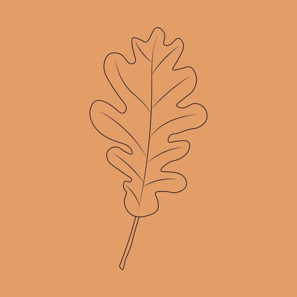 Set of hand drawn leaf outlines. Vector illustration. on the autumn background