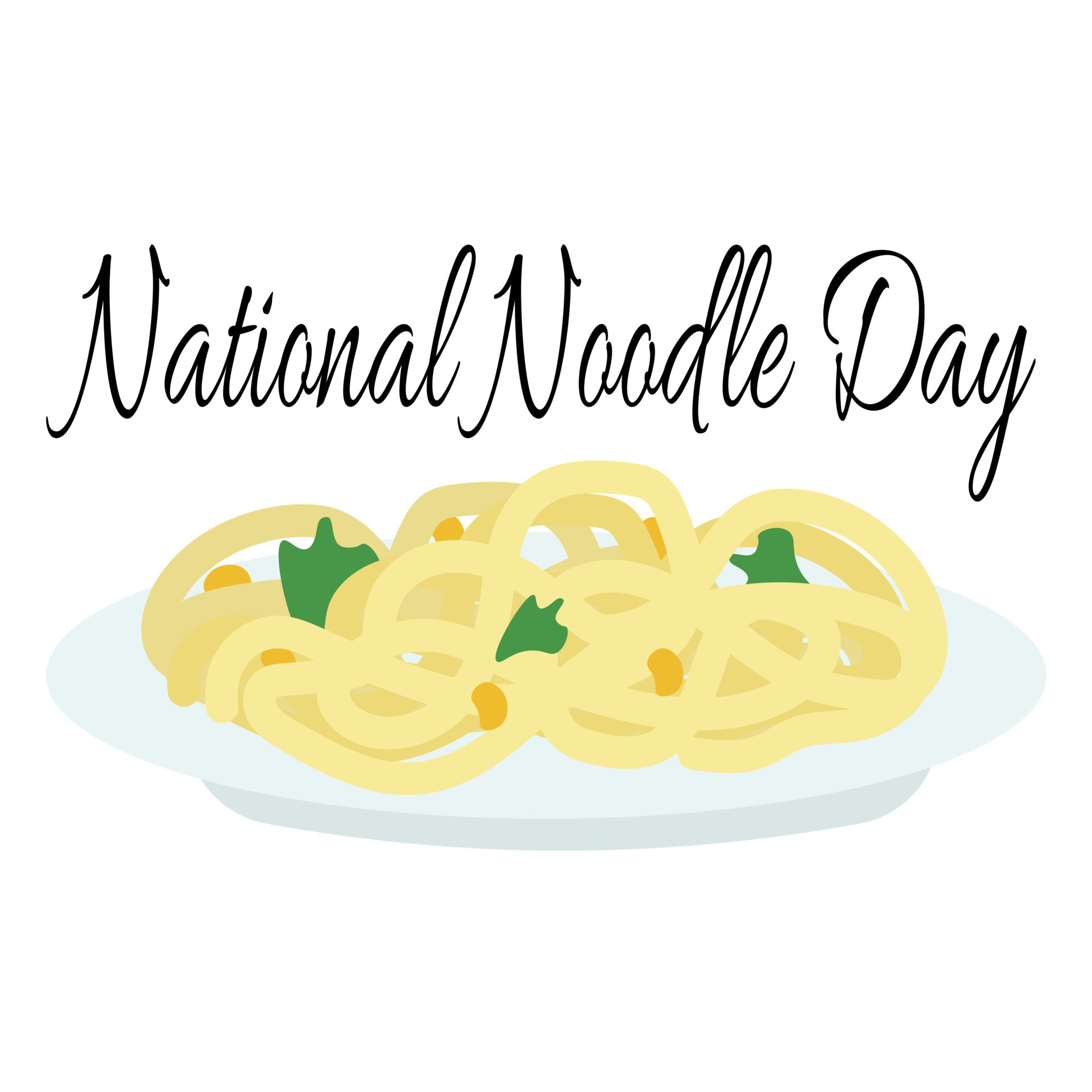 National Noodle Day, Idea for poster, banner or menu design, dish in a