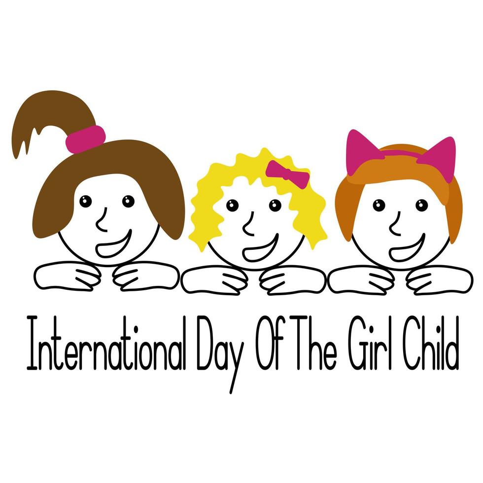 International Day Of The Girl Child, idea for poster, banner, flyer or postcard vector