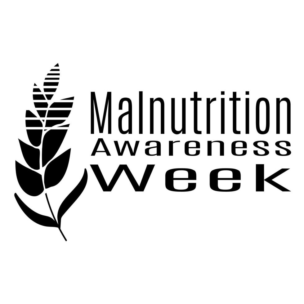 Malnutrition Awareness Week, idea for poster, banner or flyer, silhouette of a spikelet of grain vector