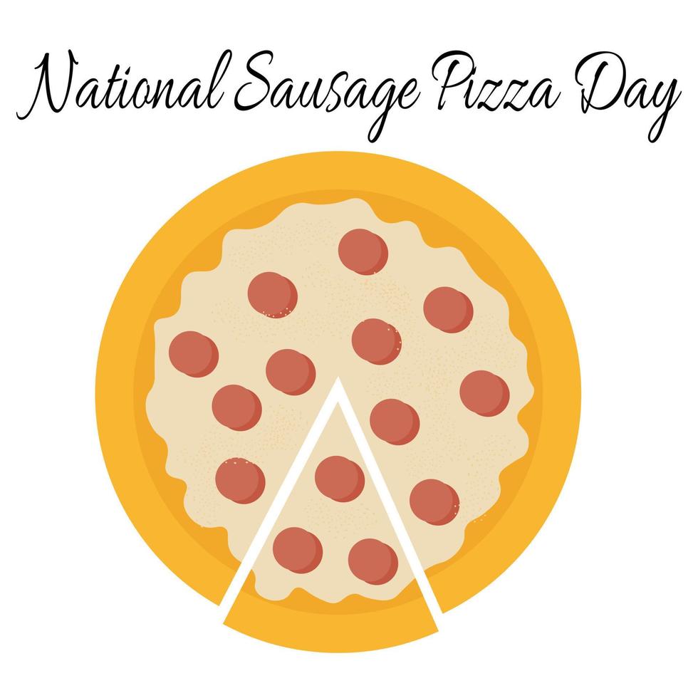 día nacional de la pizza de salchicha, idea para la decoración de carteles, pancartas, folletos o menús vector