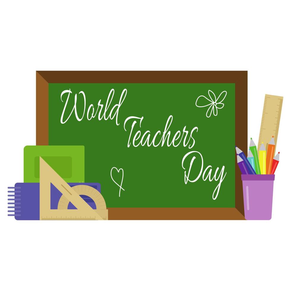 World Teachers Day, idea for poster, banner or holiday card vector