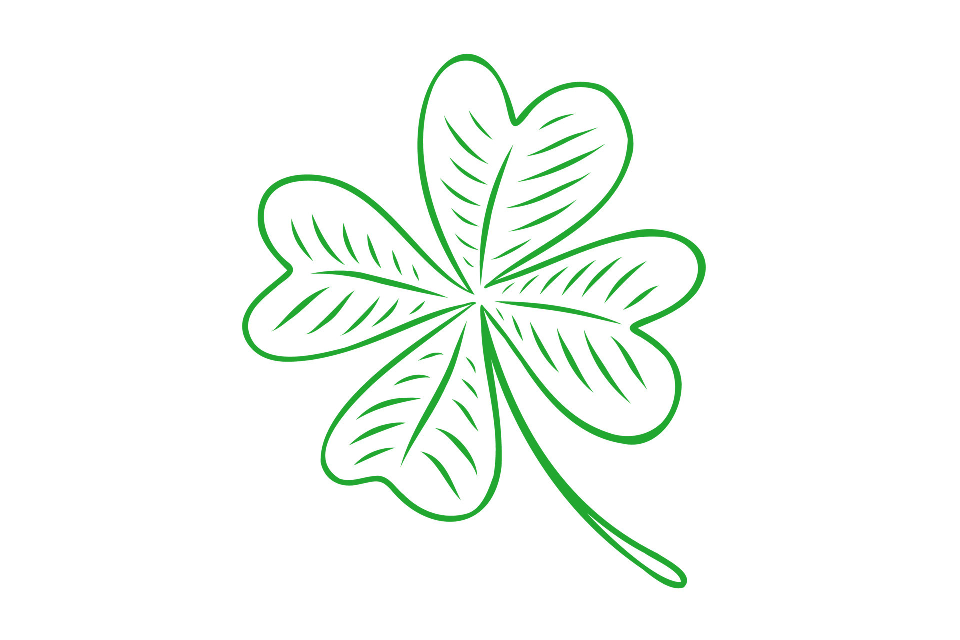 Vector illustration of lucky clover with four leaves in hand drawing style.  11430855 Vector Art at Vecteezy