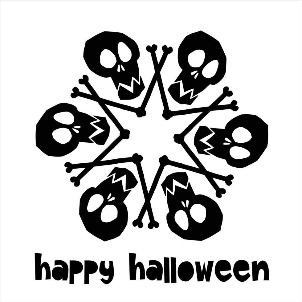 icono de halloween y letras inglesas 'feliz halloween' vector