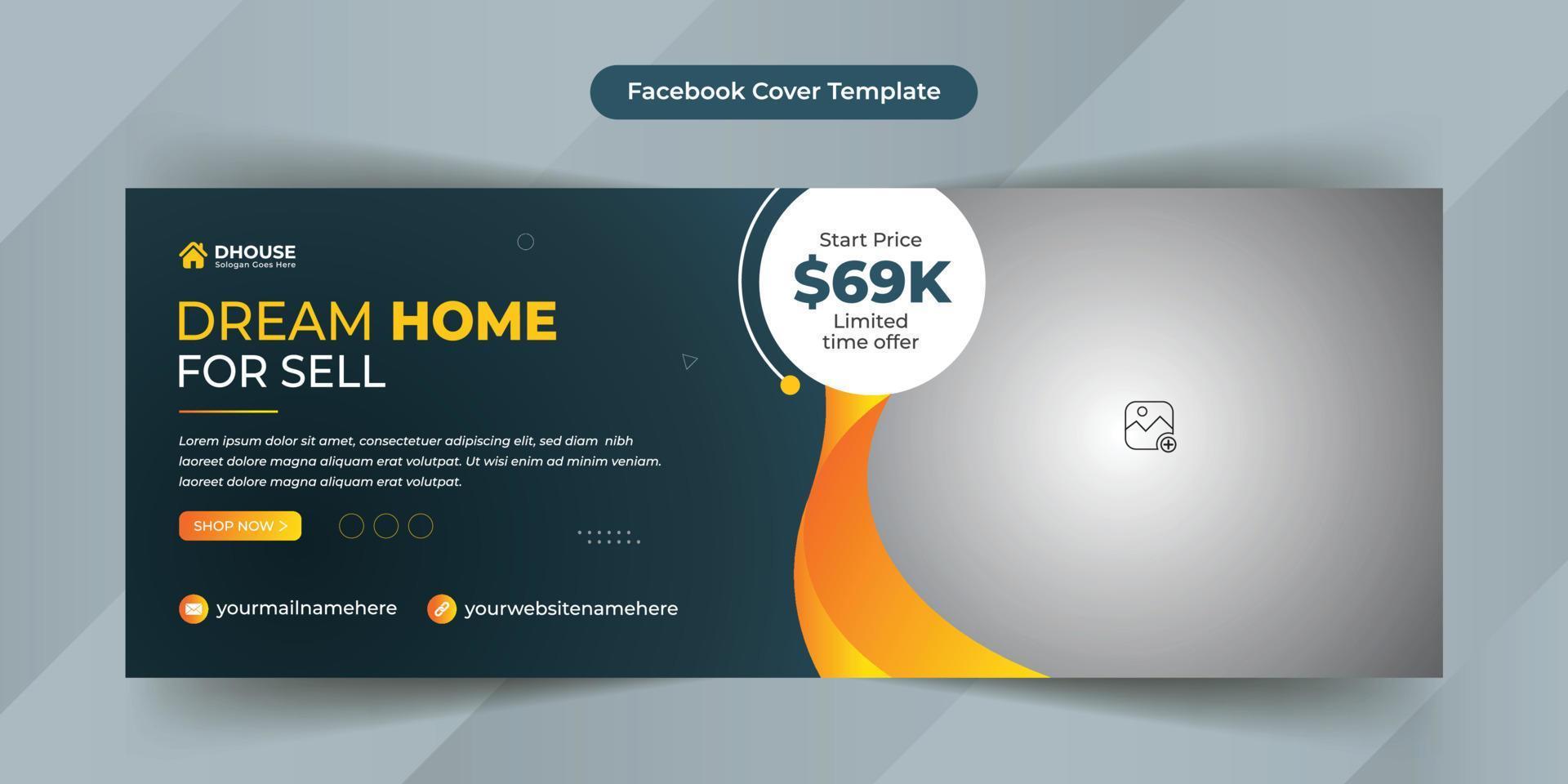 Modern Real estate Cover Banner Template Design vector