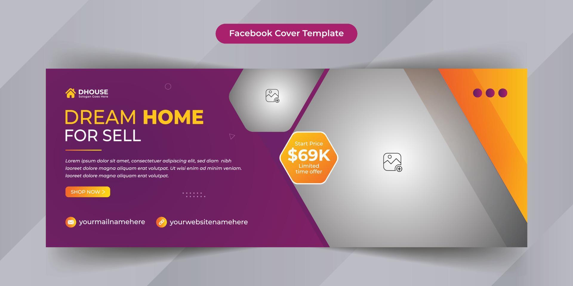 Modern Real estate Cover Banner Template Design vector