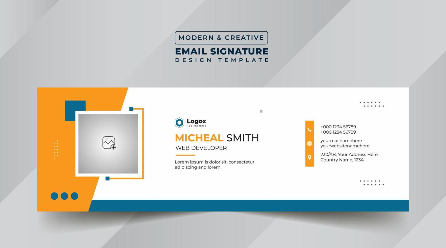 Email Signature Template Design vector