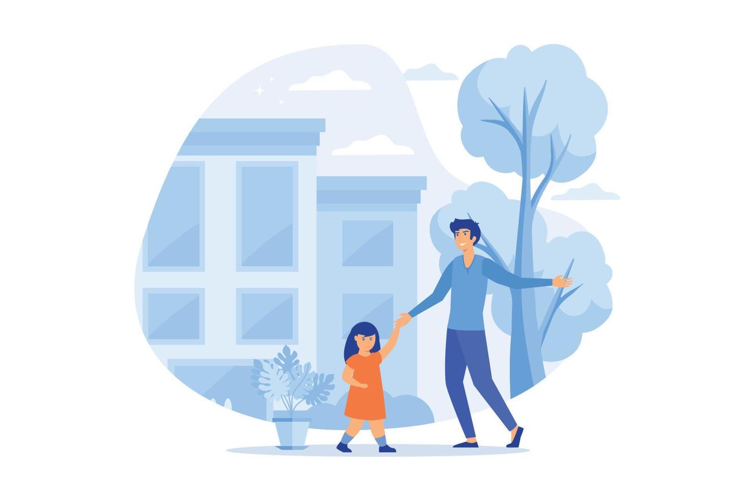 Physiotherapist and child gets treatment. Childrens rehabilitation centre, kids rehabilitation service, coordination and educational support concept.flat vector modern illustration