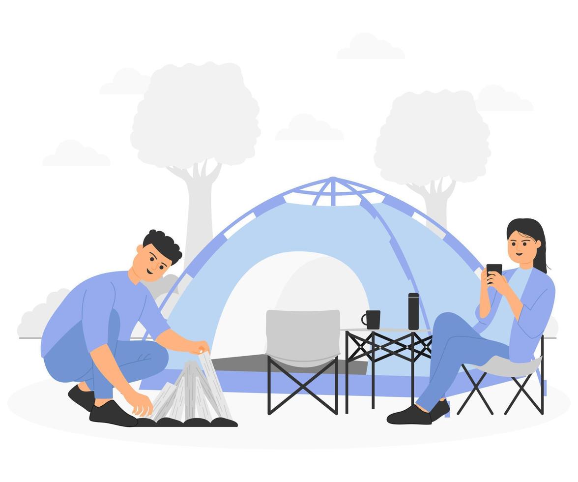 Camping concept illustration vector