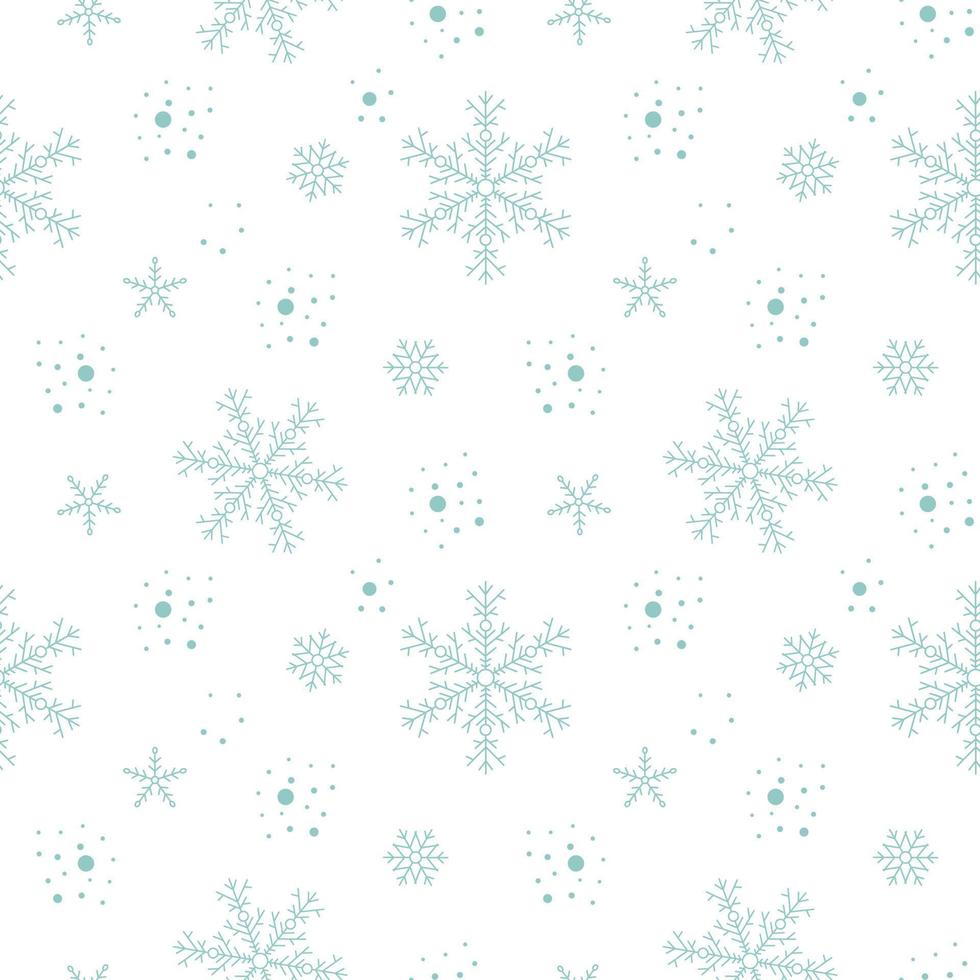 lindo copo de nieve de patrones sin fisuras. textura interminable de nieve de vacaciones de invierno. fondo de escamas vectoriales vector