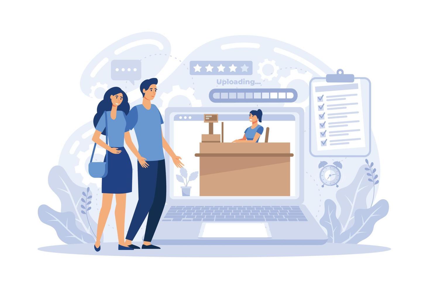 Enter login and password. Registration page on screen. Sign in to your account creative metaphor. Login page. Mobile app with user page. flat vector illustration