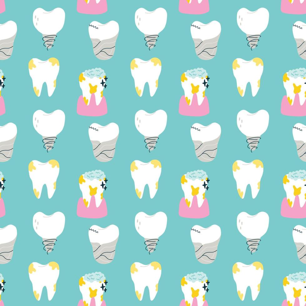 Pattern filled tooth with decayed implant vector