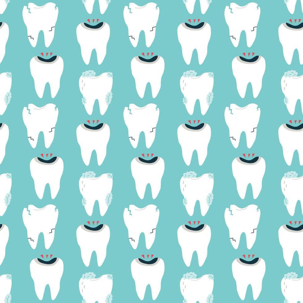 Pattern of a cracked tooth with decay vector