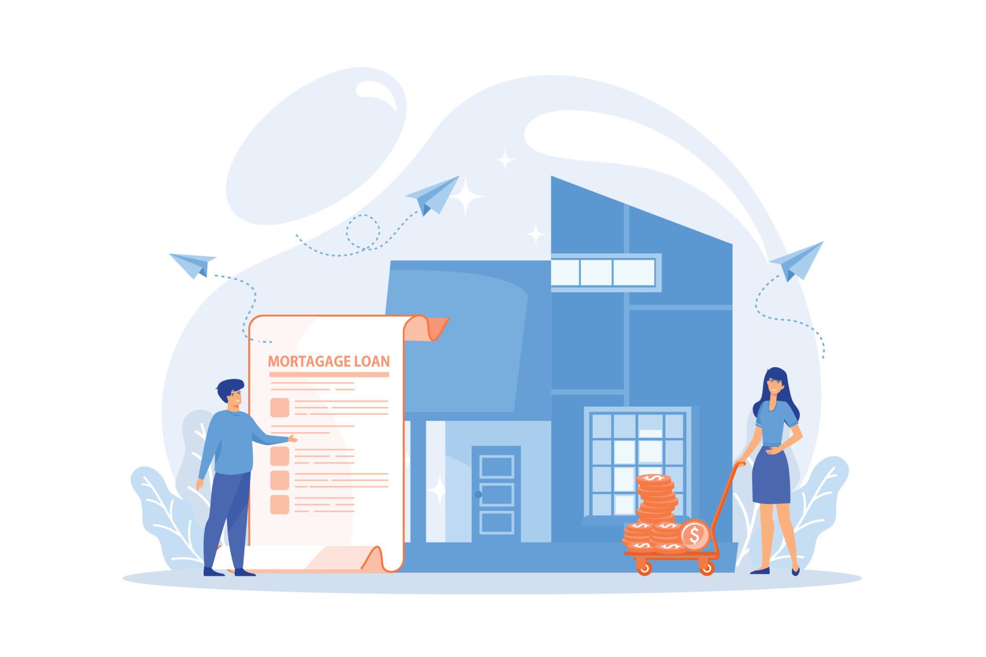 Borrower making mortgage payment for real estate and mortgage loan