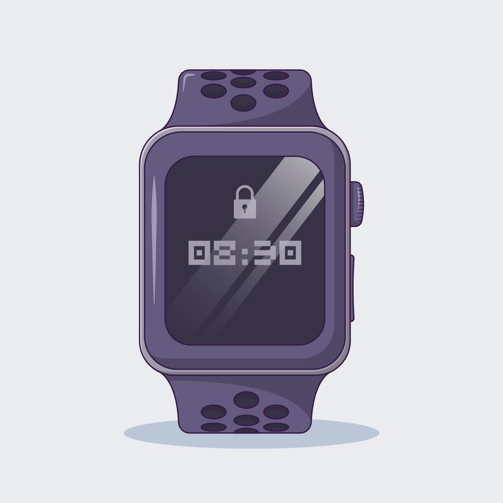 ilustración de icono de vector de reloj inteligente. vector de reloj de pulsera. estilo de caricatura plano adecuado para la página de inicio web, pancarta, volante, pegatina, papel tapiz, fondo