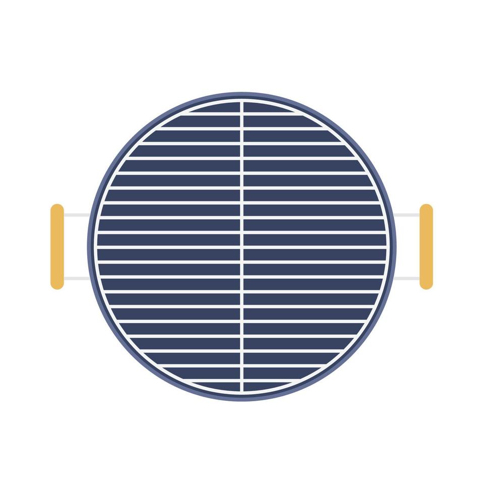 Round Barbeque Grill Flat Illustration. Clean Icon Design Element on Isolated White Background vector