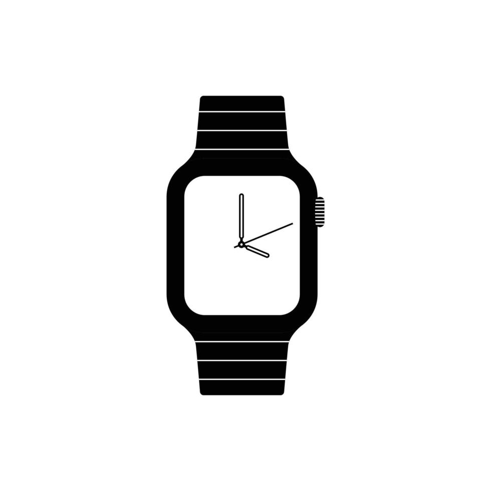Smartwatch Silhouette. Black and White Icon Design Elements on Isolated White Background vector