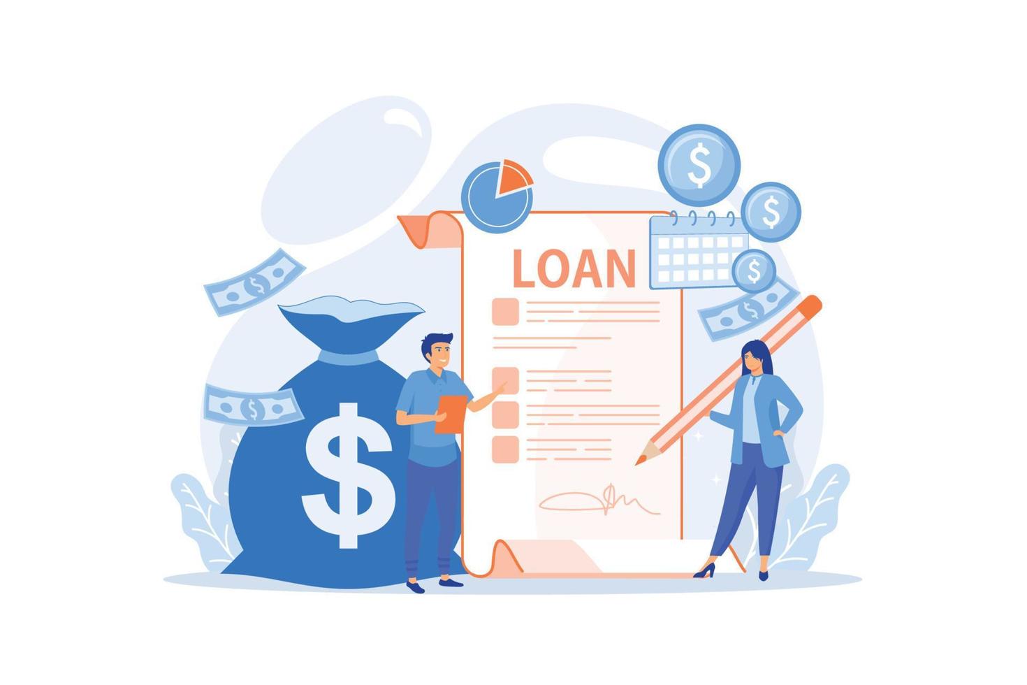 Bank credit. Finance management. Loan agreement signing. Mortgage money
