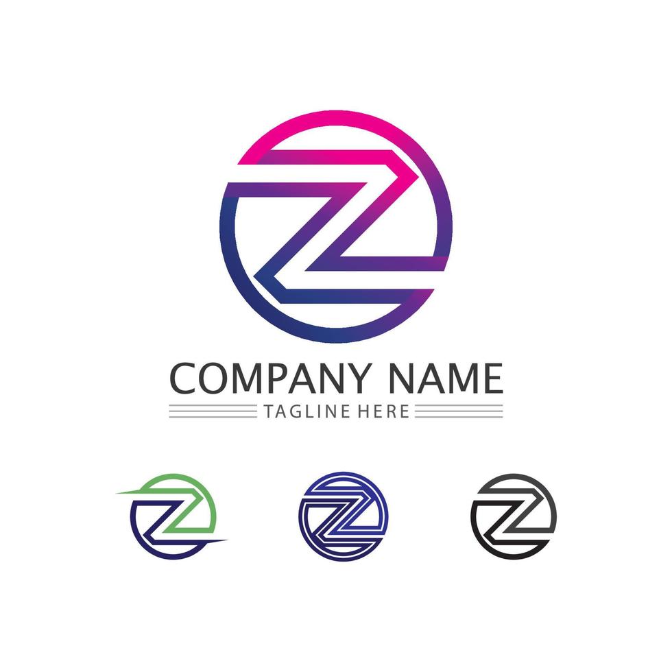 z letra y fuente z logotipo diseño vector identidad ilustración