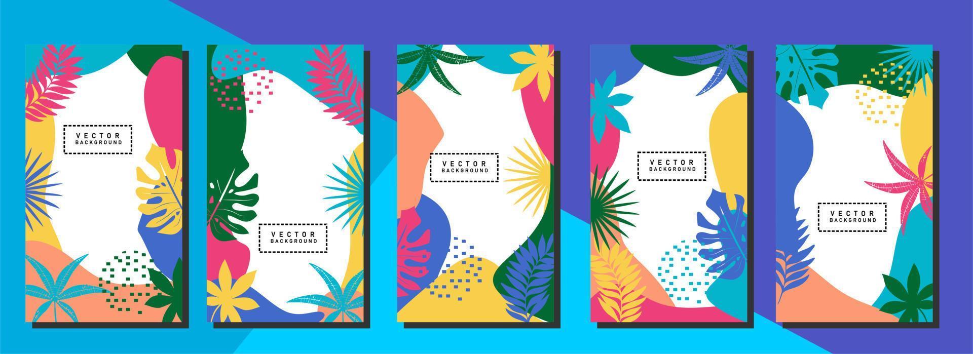 Modern abstract covers set, minimal covers design. Colorful geometric background, vector illustration.