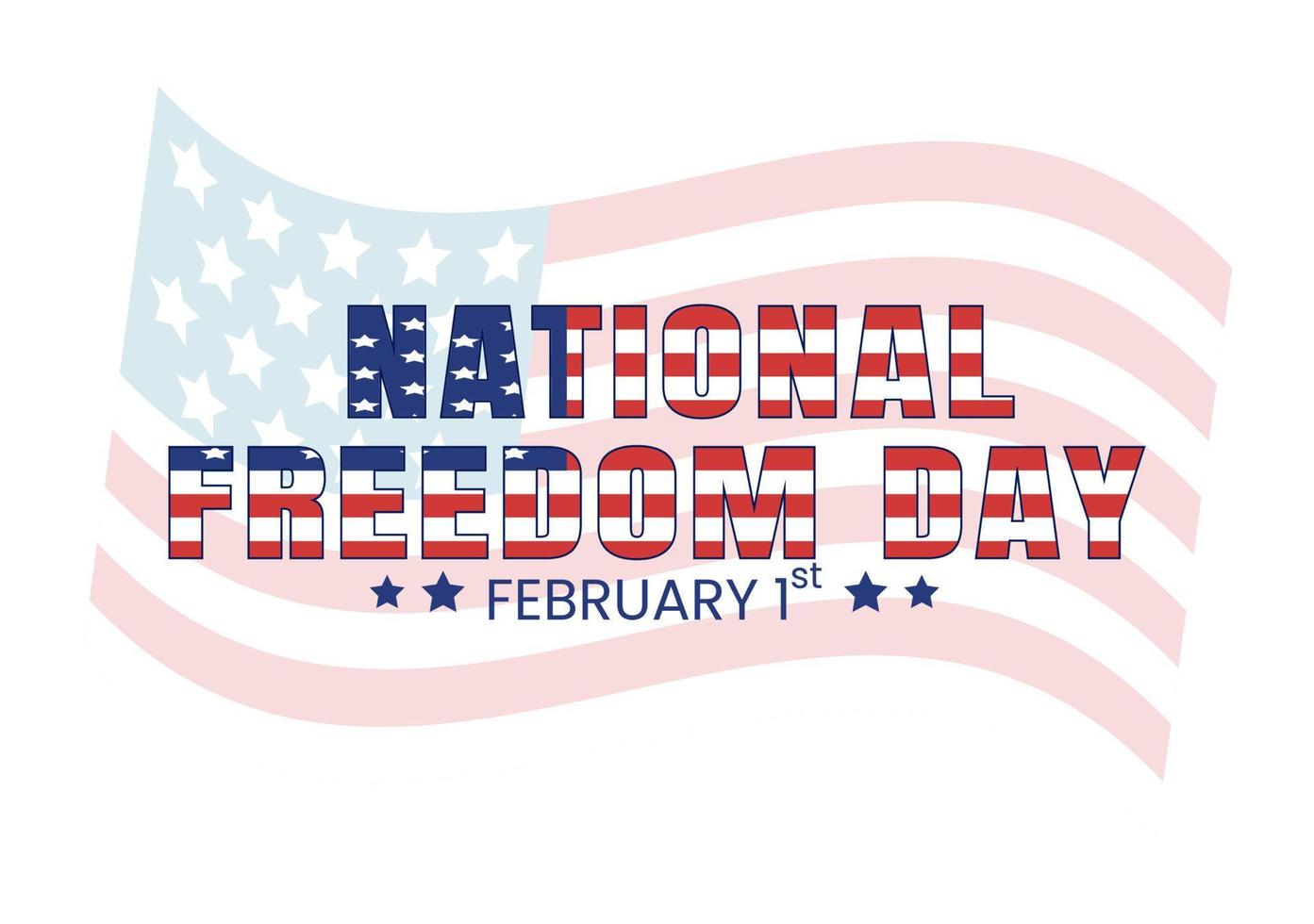 National Freedom Day Template Hand Drawn Cartoon Flat Illustration with American Flag and Hands Breaking a Handcuff Design vector