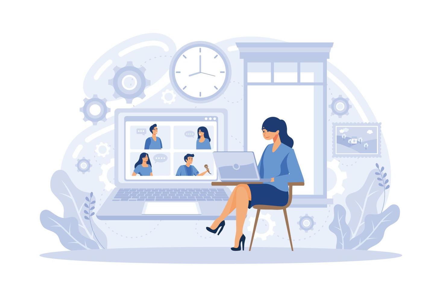 Distance working. Distance office, working from home, remote job